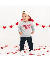 Sweet Wink Big Boys Mama's Varsity Patch Valentine's Day Sweatshirt