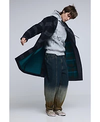 Desigual Men's Checkered bimaterial coat