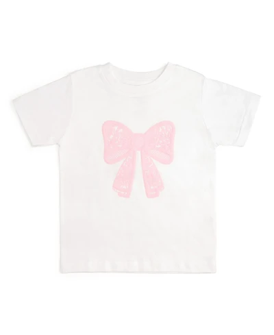 Sweet Wink Girls Lace Bow Puff Ink Short Sleeve T-Shirt