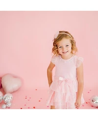 Sweet Wink Little and Big Girls Flocked Heart Valentine's Day Tulle Bow Headband