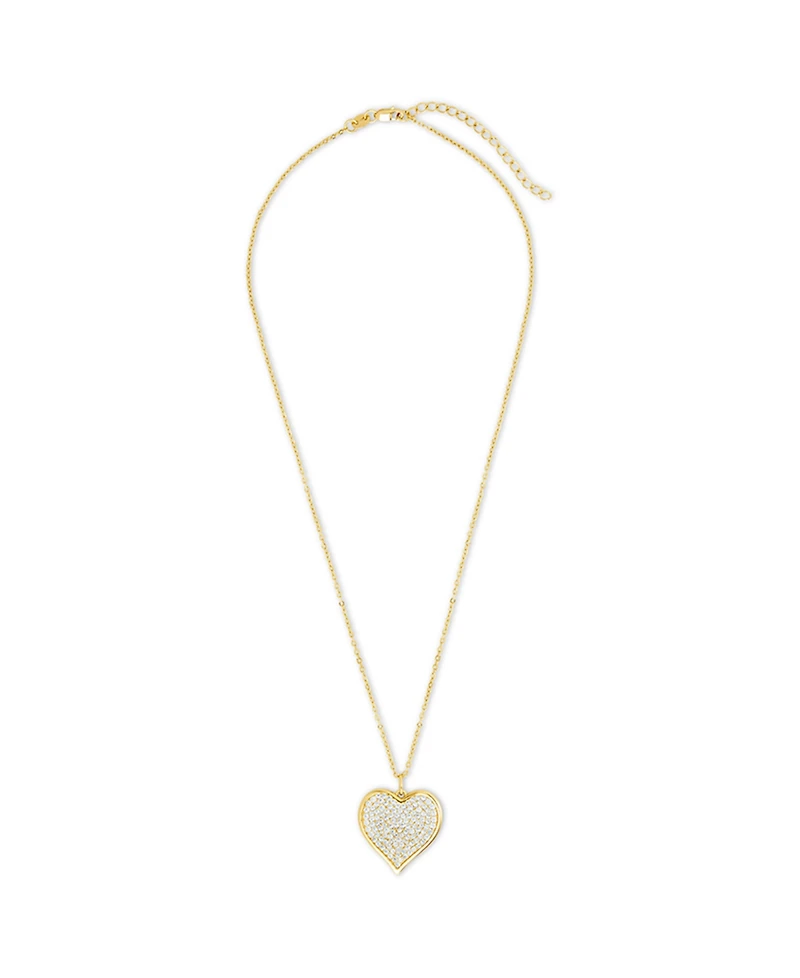 Sterling Forever Small Cz Statement Heart Pend