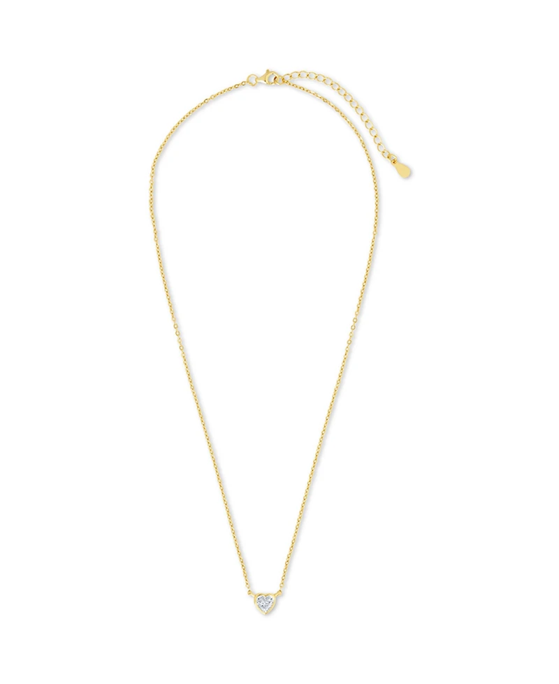 Sterling Forever Heart Bezel Set Pendant