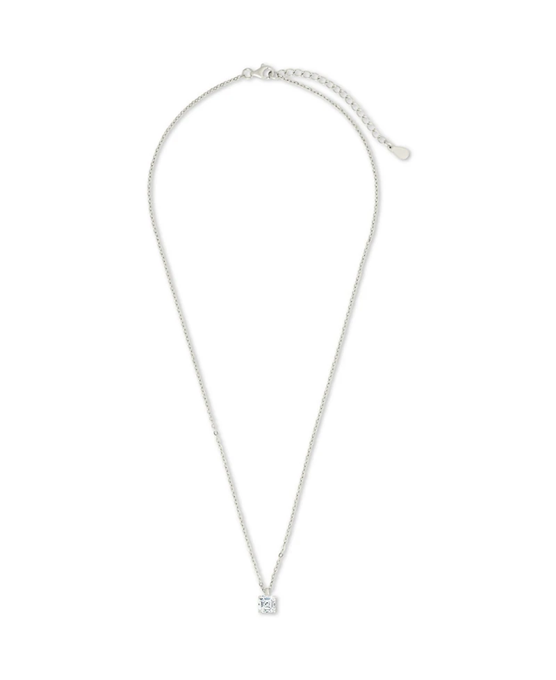 Sterling Forever Asscher Prong Set Pendant