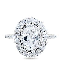 Sterling Forever Callie Oval Cz Border Ring
