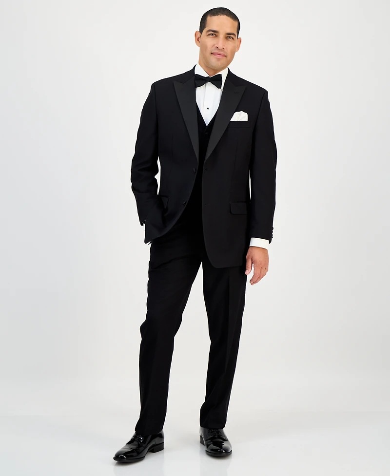 Alfani Men's Classic-Fit Stretch Black Tuxedo Vest, Created for Macy's