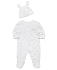Little Me Baby Girls' My 1st Easter Round Neck Footie and Hat