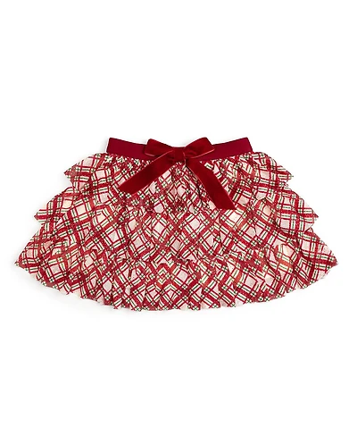 Sweet Wink Baby Girls Christmas Plaid Bow Tiered Tutu Skirt