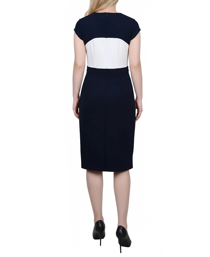 Ny Collection Petite 3/4 Sleeve 2 Piece Colorblocked Dress Set