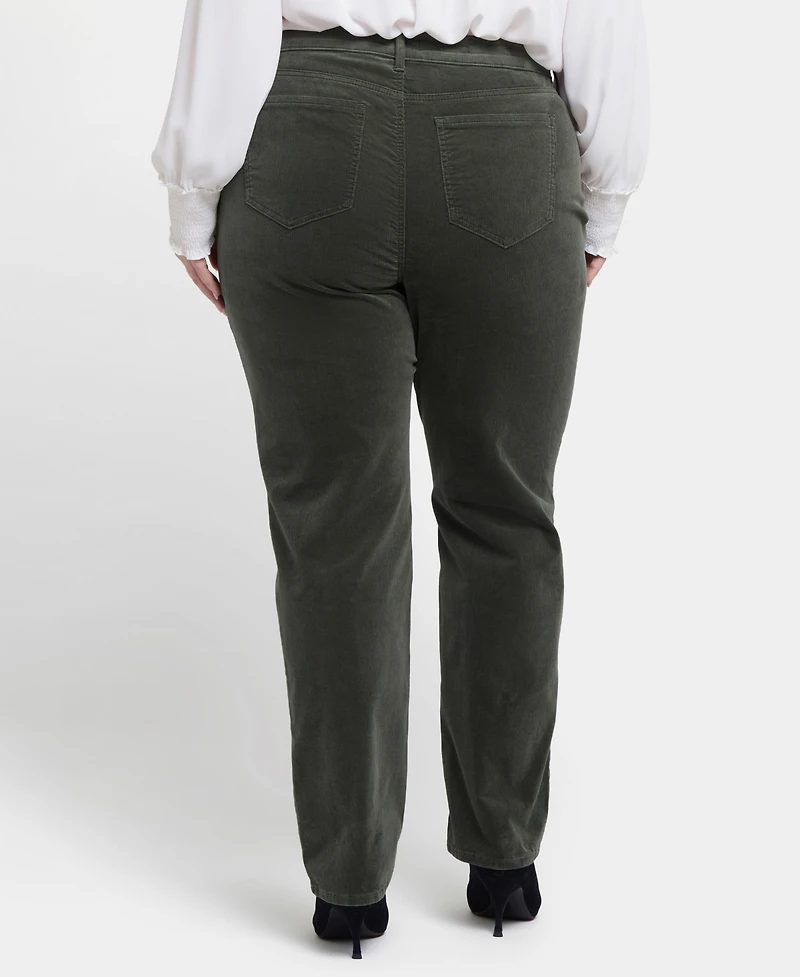 Nydj Plus Marilyn Straight Corduroy Pants