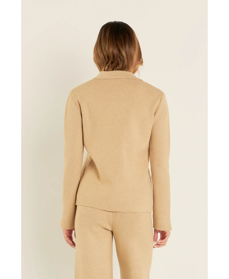 English Factory Women's Collared Knit Sweater