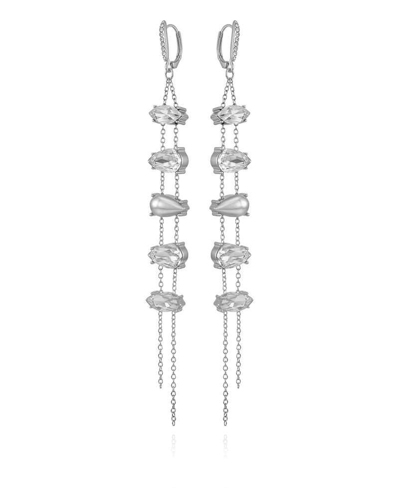 Guess Crystal Stone Chain Drop Earrings