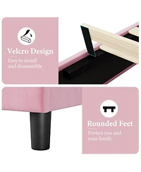 gaomon Queen Bed Frame with Upholstered Headboard, Heavy-Duty Platform Bed Frame with Strong Wood Slats, No Box Spring