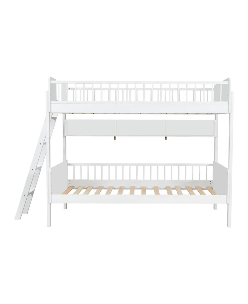 Streamdale Furniture Streamdale Twin Size Wooden Bunk Bed with 3 Storage Shelves, White