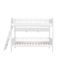 Streamdale Furniture Streamdale Twin Size Wooden Bunk Bed with 3 Storage Shelves, White