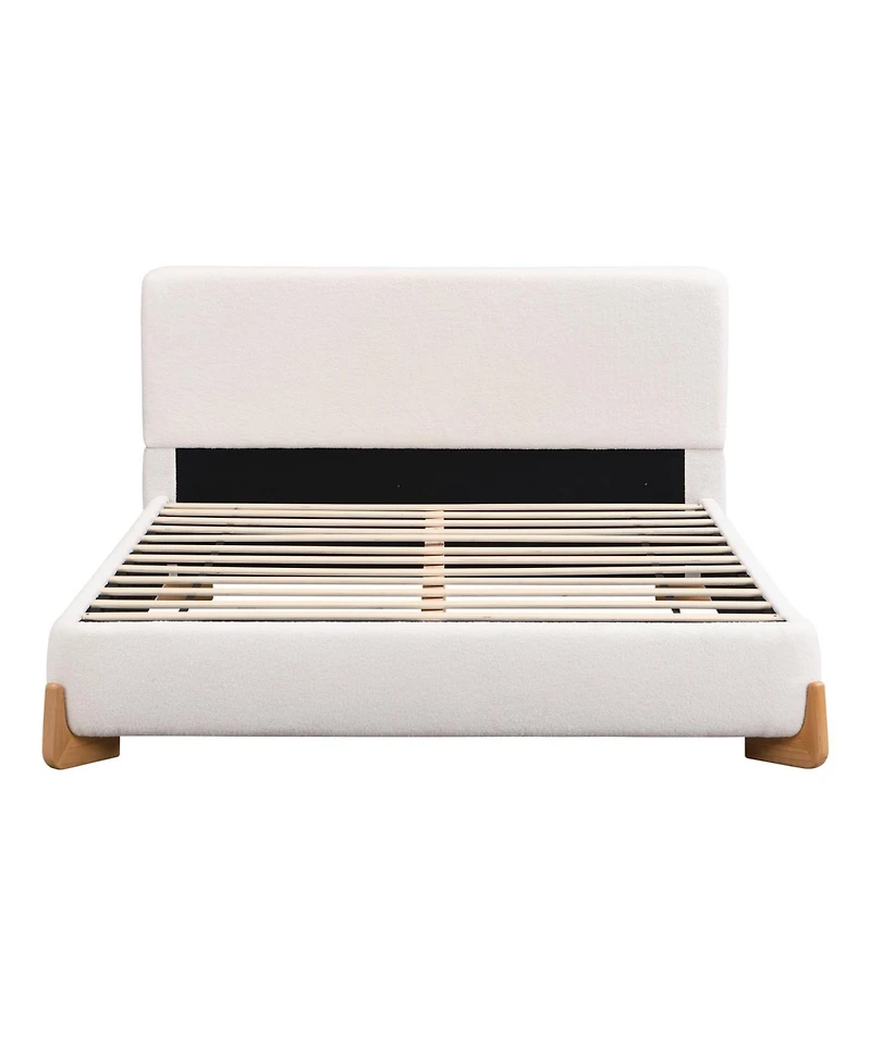 Streamdale Furniture Elegant Boucle Upholstered Bed, A Luxurious and Comfortable Bedroom Centerpiece, Queen Size