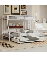Streamdale Furniture Streamdale High-Stability Queen Bunk Bed with Ladder & Trundle