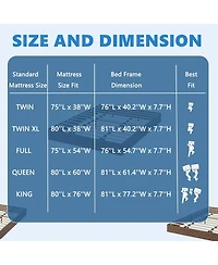 gaomon Full Size Wood Platform Bed Frame, No Headboard, Wood Slat Support, No Box Spring Needed, Burlywood