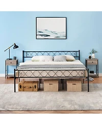 gaomon Modern Bed Frame, Metal Platform with Headboard and Footboard