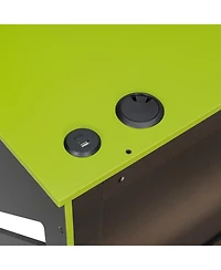 Streamdale Furniture Streamdale Full Size Wood Daybed with Twin Size Trundle, Desk and Usb, Cloud Blue