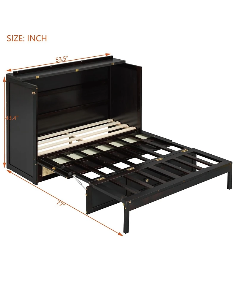 Streamdale Furniture Full Murphy Bed with Large Drawers, Gray