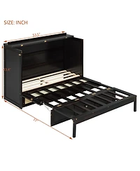 Streamdale Furniture Full Murphy Bed with Large Drawers, Gray