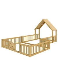 Streamdale Furniture Full Size House Floor Bed with Door