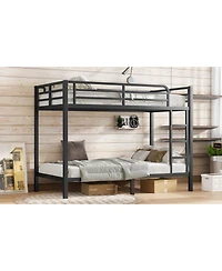 Streamdale Furniture Metal Twin Xl over Twin Xl Bunk Bed - Black
