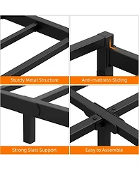 Gaomon 6-Inch Metal Heavy-Duty Noise-Free Platform Bed Frame