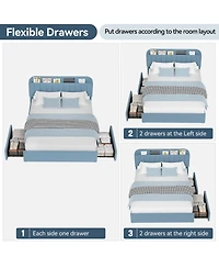 gaomon Full Bed Frame with Storage Headboard