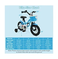 Hongge 12 Inch Kids Bike with Training Wheels and Basket