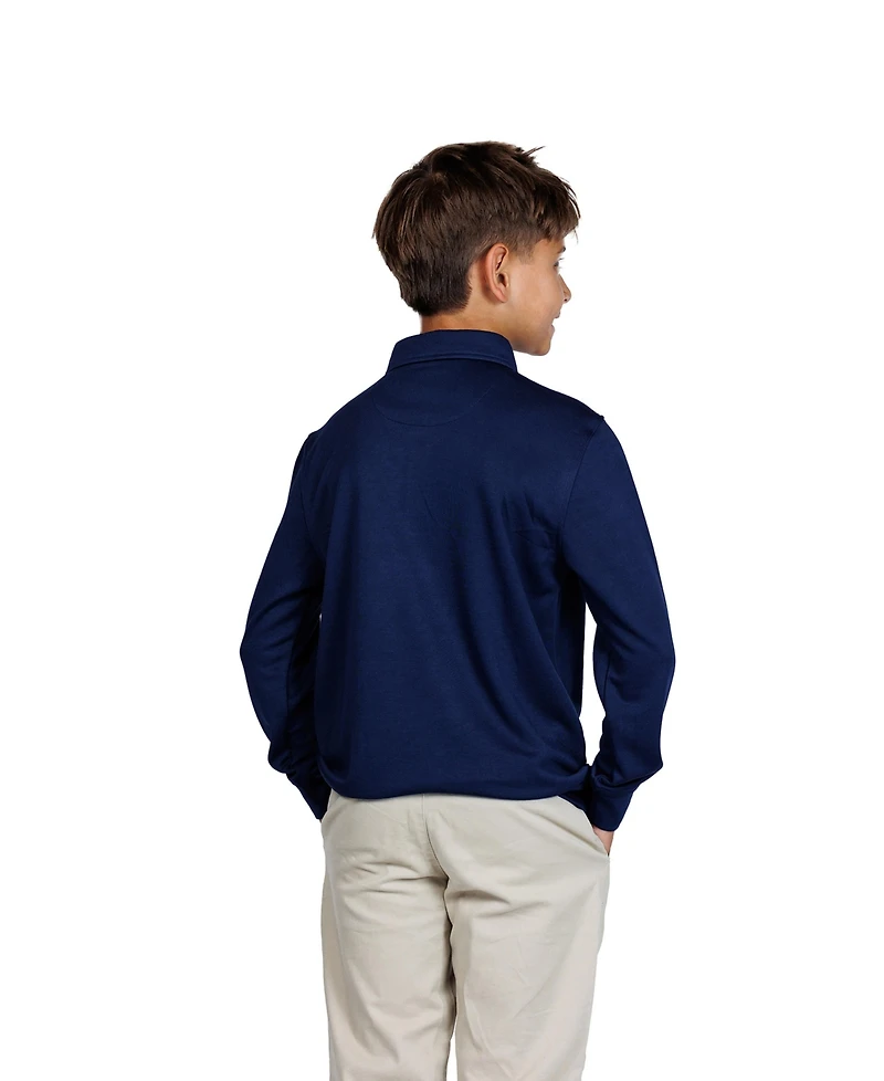 Tailorbyrd Boys Solid Modal Long Sleeve Polo Shirts