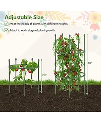 Gymax 3-Pack Garden Tomato Trellis 40'' Plant Support Cage w/ Adjustable Size for Plants