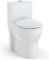 gaomon 17.5 Inch Tall Toilet, One-Piece Round Toilet with Ada Comfort Chair Height Seat, Powerful 0.8/1.28L Gpf Dual Flush