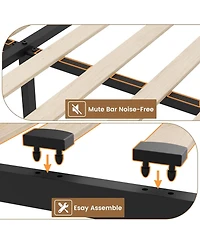 gaomon Queen Bed Frame with 4 Storage Drawers, Wingback Headboard