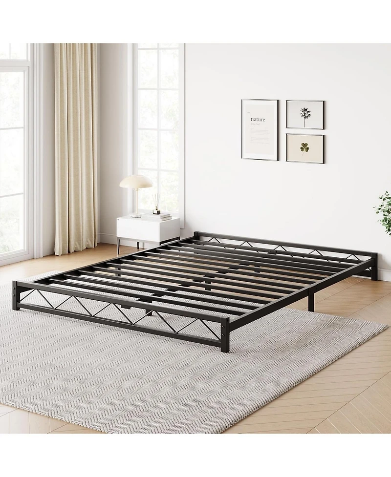 gaomon 6-Inch Metal Platform Bed Frame,Steel Slat Support,Heavy Duty Noise-Free Platform,No Box Spring Required,Easy Assembly