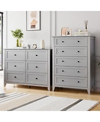 gaomon White 5 Drawer Modern Tall Nightstand, Deep Drawers, Nickel Round Handle, Chest Organizer for Bedroom
