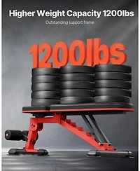 Mecale Weight Bench, 1200 lb Heavy-Duty Adjustable Bench Press with Folding Design for Home Gym Strength Training