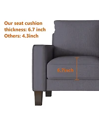 Streamdale Furniture Modern Living Room Furniture Sofa In Dark Fabric