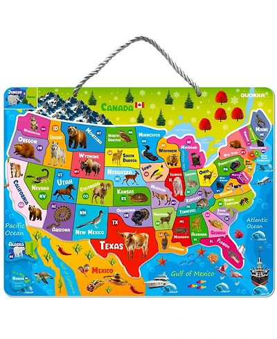 Quokka Magnetic Realistic Puzzles States Map for Kids 4-6 Years - Montessori Toys Geography Learning