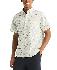 Nautica Men's Printed Straight Collar Short-Sleeve Shirt