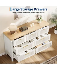 gaomon 7 Drawer Dresser with Textured Fronts, Wide Storage Chest for Bedroom, Living Room, Entryway, Tv Stand
