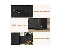 gaomon 6-Drawer Modern Dresser with Wide Metal Handle, Closet Organizer Storage Chest, Clothes Cabinet for Bedroom, Living Room