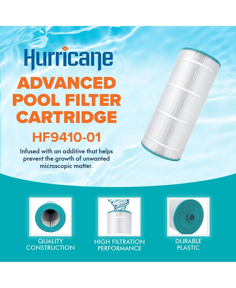 Hurricane HF9410-01 Advanced Pool and Spa Filter Cartridge Replacement, White