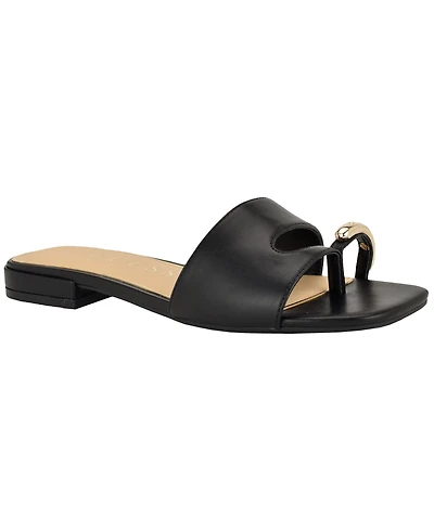 Guess Women's Tablita Embellished Toe Flat Slip-On Sandal