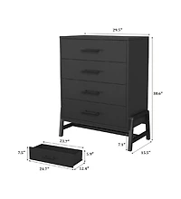 gaomon 4 Dresser for Bedroom 38in Tall Dresser Tall Drawer with Storage, Freestanding Wooden Closet Storage Chest for Living Room, Bedroom, Entryway