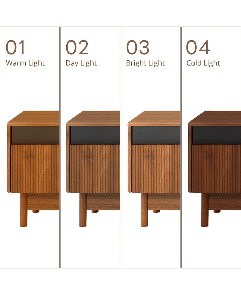 sumyeg 78" Cabinet Tv Stand with Glass and Drawer