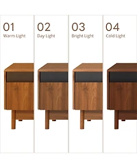 sumyeg 78" Cabinet Tv Stand with Glass and Drawer