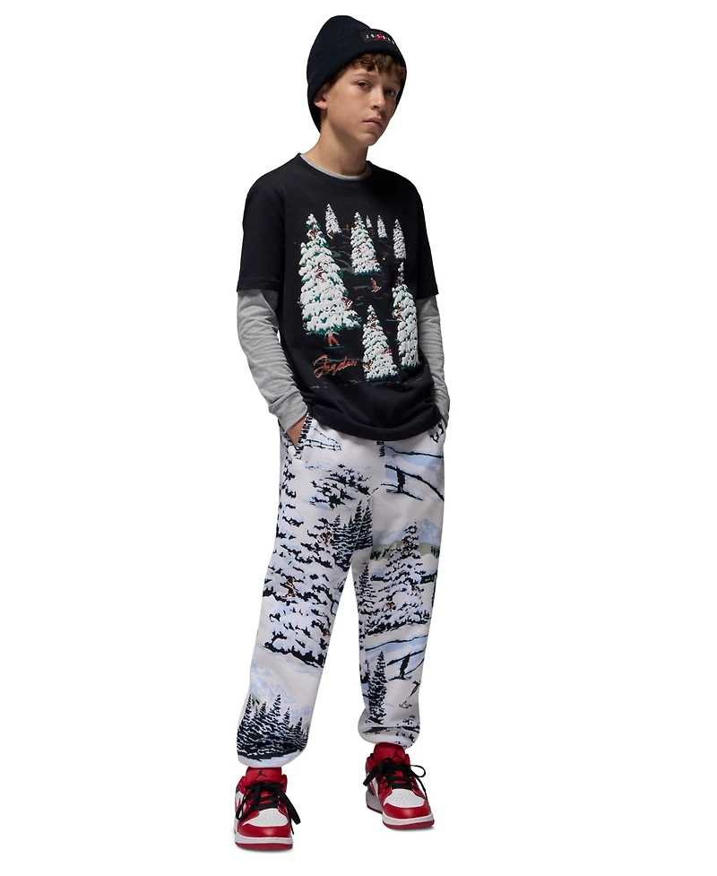 Jordan Boys 8-20 Brooklyn Holiday Printed Pull-On Pants