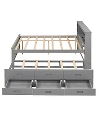 Streamdale Twin Platform Bed with Storage, Usb, Trundle, and Drawers