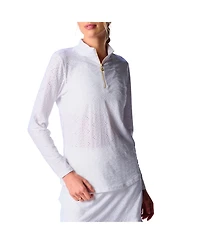 G Lifestyle Women Long Sleeve Mock Neck Top